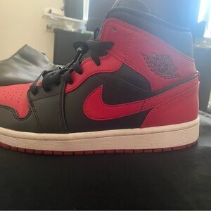 Nike Air Jordan Mid-Top Sneakers - Black and Red